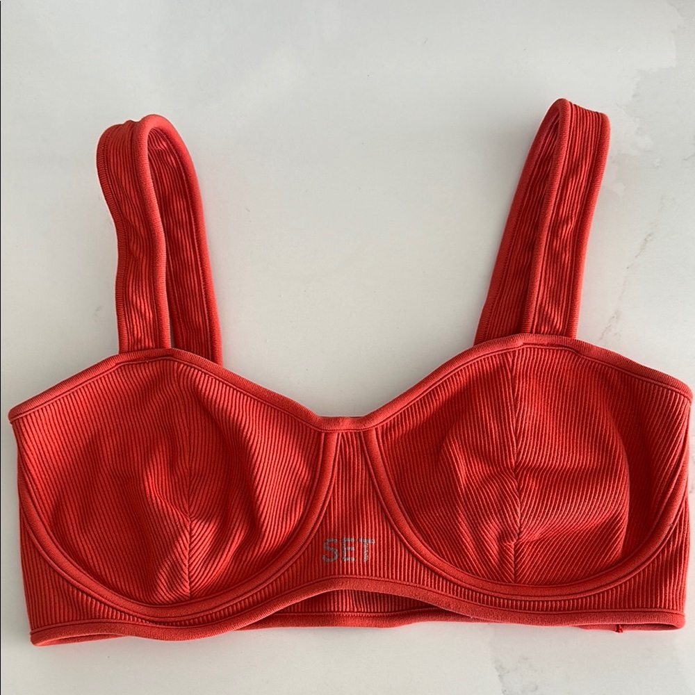 SET Active Orange Women's Corset Sports Bra, XS